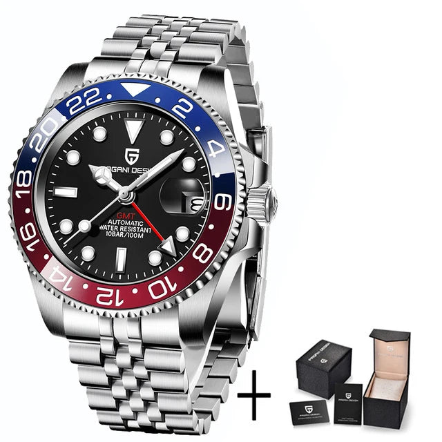 Luxury Men Mechanical Watches Stainless Steel Sapphire Glass Reloj Hombre