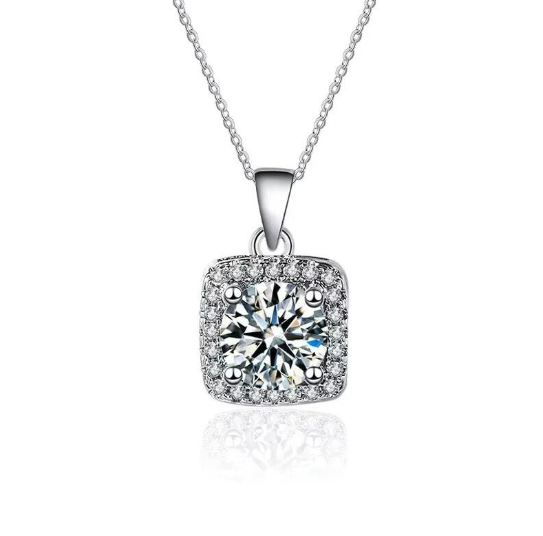Dazzle Dime® Fine Diamond Necklace Collection with 1CT Lab-Grown Diamonds in 925 Sterling Silver – White Gold Clad DAZZLE DIME®