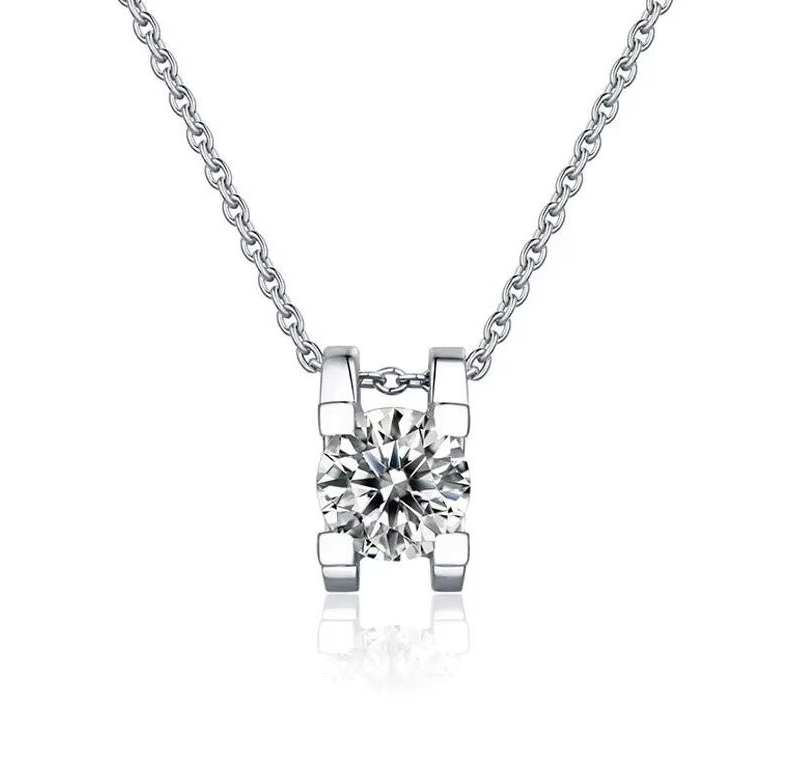 Dazzle Dime® Fine Diamond Necklace Collection with 1CT Lab-Grown Diamonds in 925 Sterling Silver – White Gold Clad DAZZLE DIME®