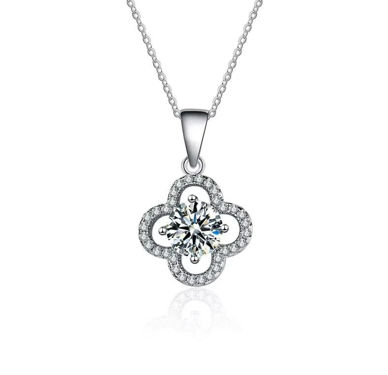 Dazzle Dime® Fine Diamond Necklace Collection with 1CT Lab-Grown Diamonds in 925 Sterling Silver – White Gold Clad DAZZLE DIME®