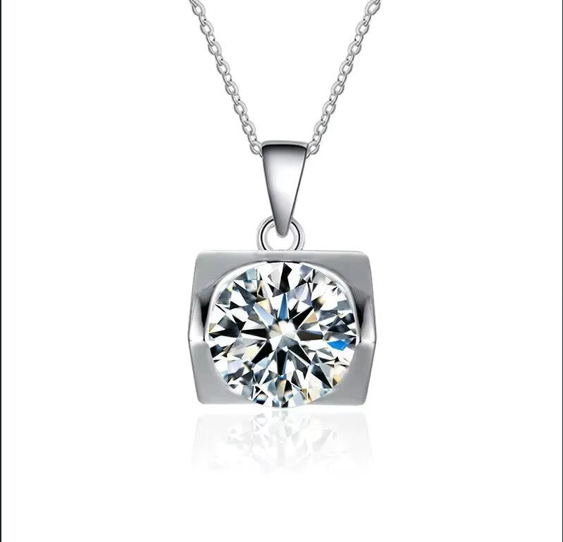 Dazzle Dime® Fine Diamond Necklace Collection with 1CT Lab-Grown Diamonds in 925 Sterling Silver – White Gold Clad DAZZLE DIME®