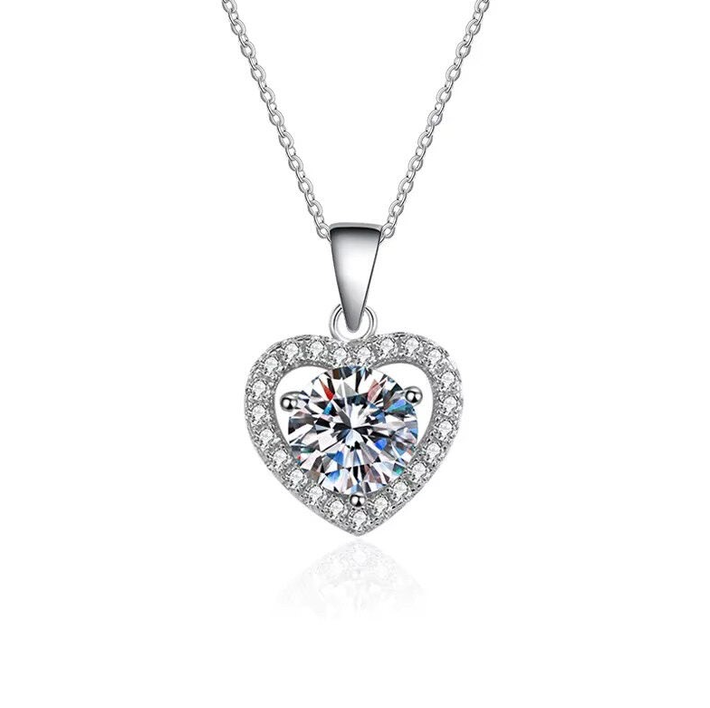 Dazzle Dime® Fine Diamond Necklace Collection with 1CT Lab-Grown Diamonds in 925 Sterling Silver – White Gold Clad DAZZLE DIME®