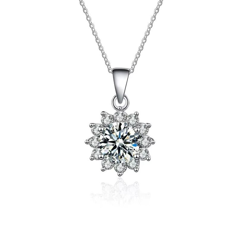 Dazzle Dime® Fine Diamond Necklace Collection with 1CT Lab-Grown Diamonds in 925 Sterling Silver – White Gold Clad DAZZLE DIME®