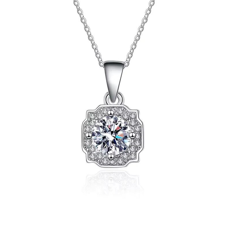Dazzle Dime® Fine Diamond Necklace Collection with 1CT Lab-Grown Diamonds in 925 Sterling Silver – White Gold Clad DAZZLE DIME®
