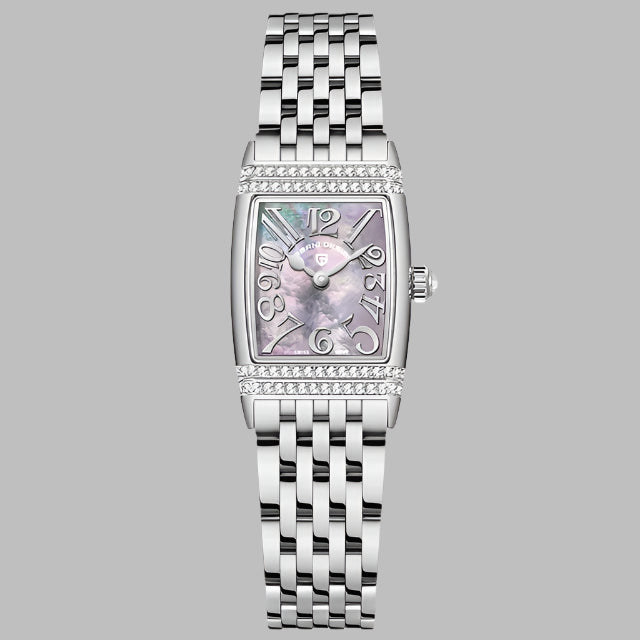 Women's Sapphire Crystal Quartz Watch, Luxury Accessories, Waterproof up to 50 Meters, Stainless Steel, 22Mm