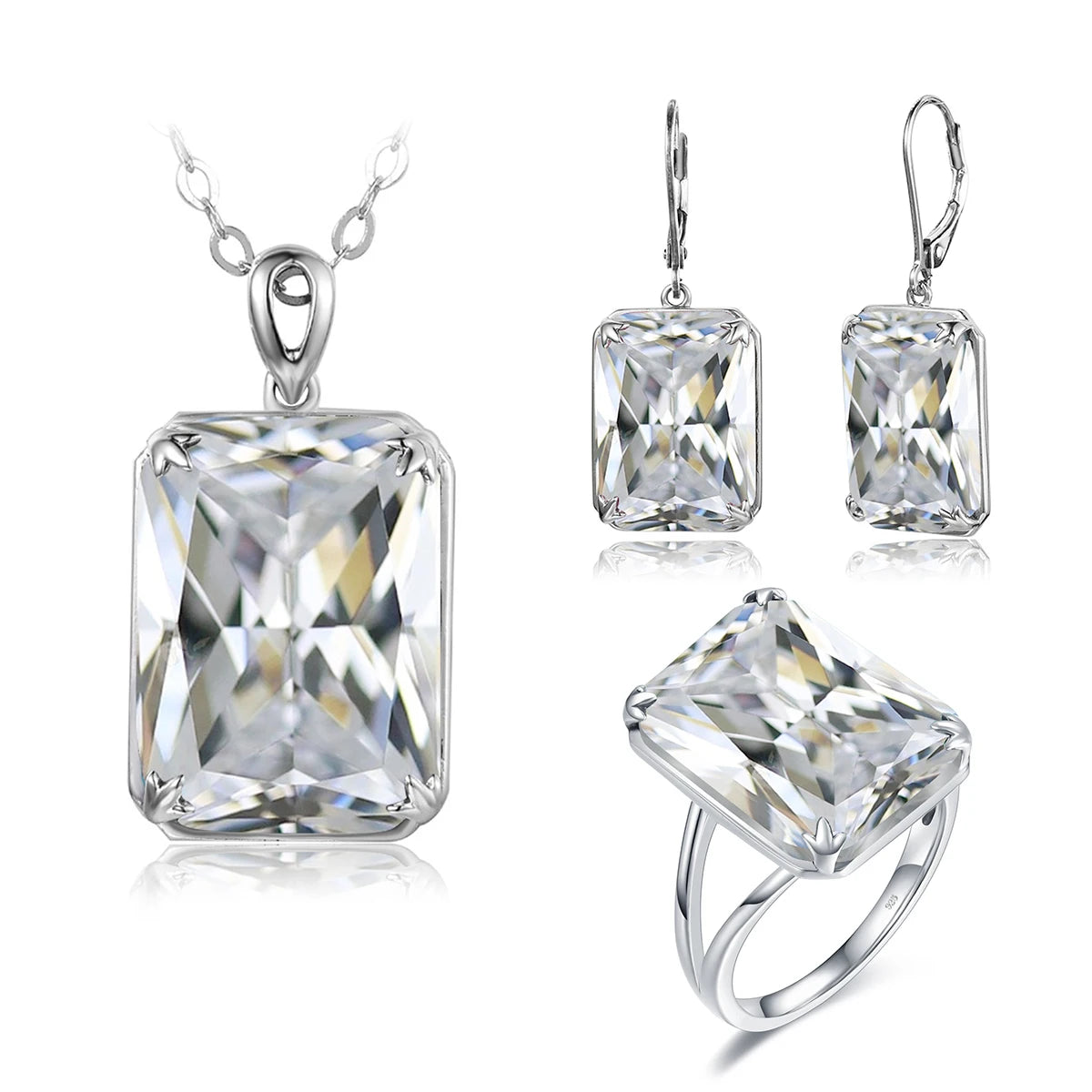 Dazzle Dime® Vintage Ruby Jewelry Set – 925 Sterling Silver Gold-Plated Necklace, Earrings, and Ring