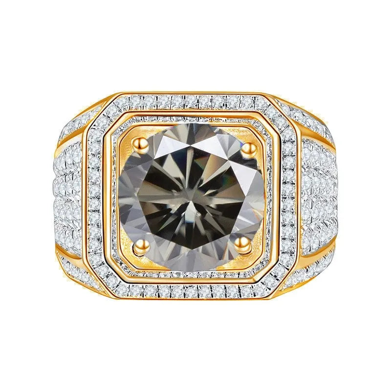 Dazzle Dime® 1CT Moissanite Men's Ring – Sterling Silver & Platinum Plated Jewelry GRA Certificate