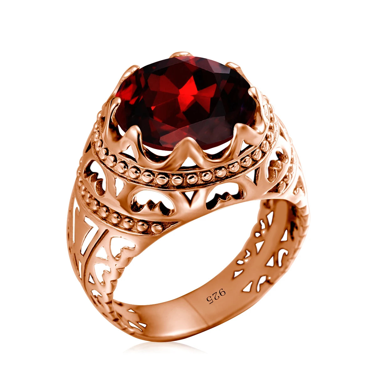 Dazzle Dime® Vintage Mystic Topaz Ring for Men | Genuine 925 Sterling Silver Round Cut Gemstone
