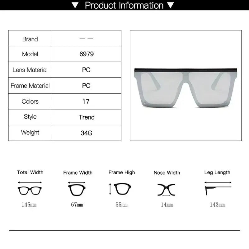 Large-Frame One-Piece Sunglasses for Women