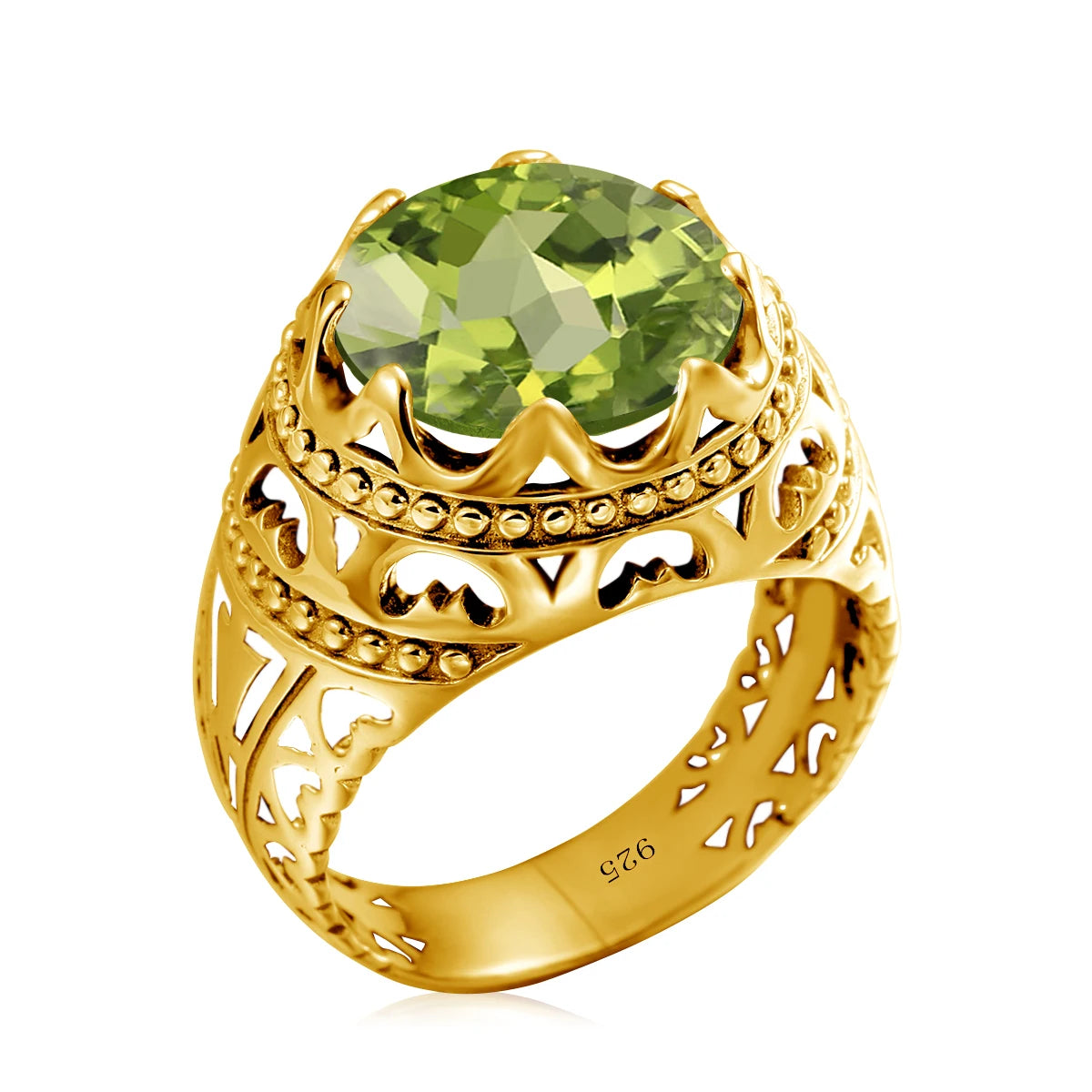 Dazzle Dime® Vintage Mystic Topaz Ring for Men | Genuine 925 Sterling Silver Round Cut Gemstone