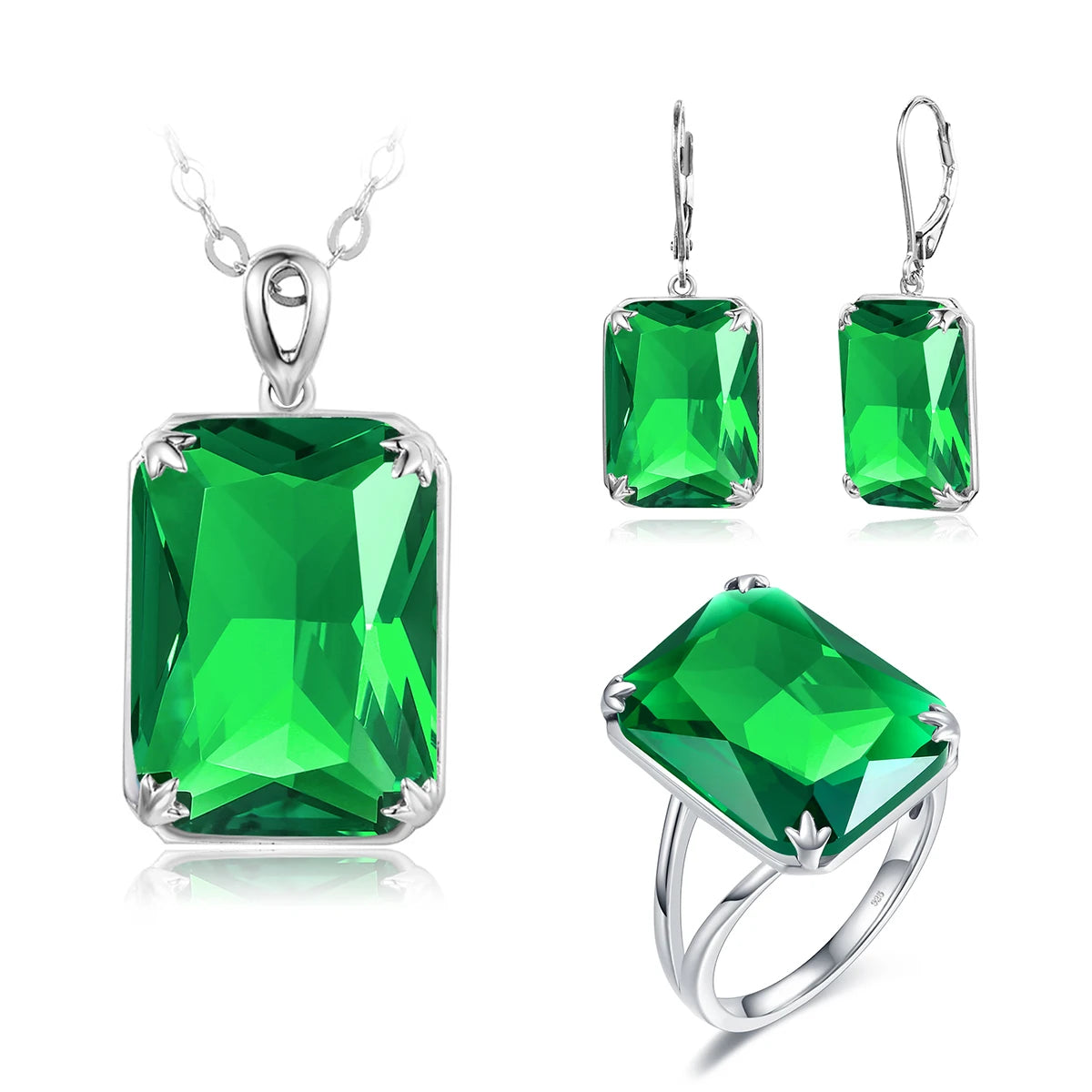 Dazzle Dime® Vintage Ruby Jewelry Set – 925 Sterling Silver Gold-Plated Necklace, Earrings, and Ring