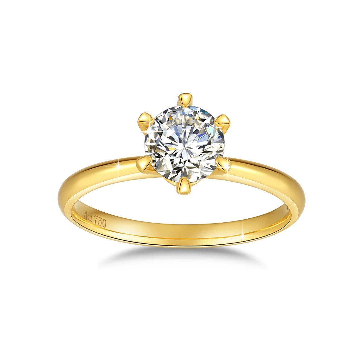 Dazzle Dime® 18K Gold Moissanite Solitaire Ring | Certified Fine Jewelry for Women