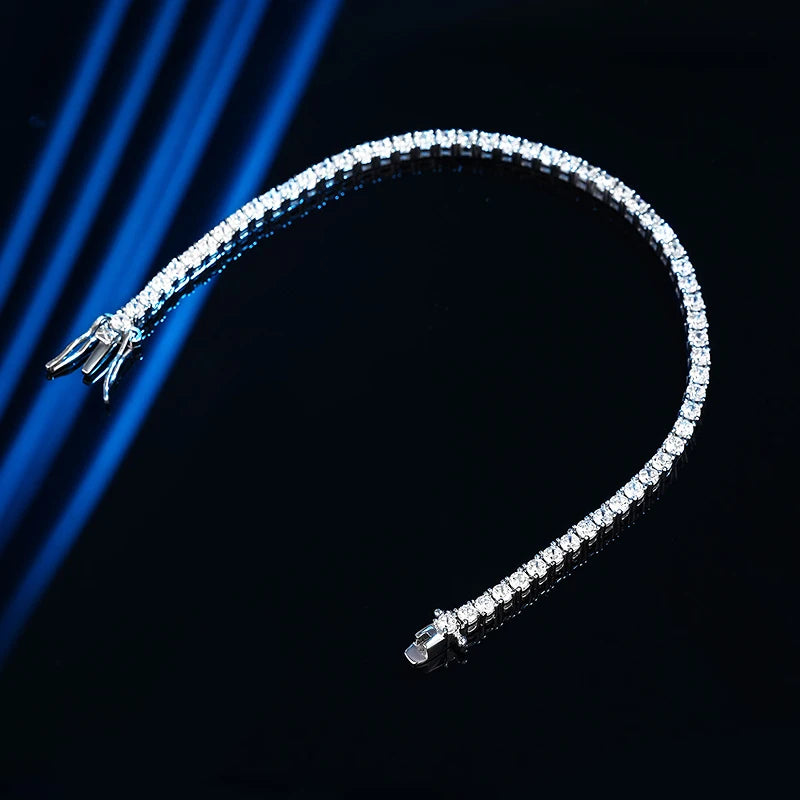 White Gold-Plated Tennis Bracelet