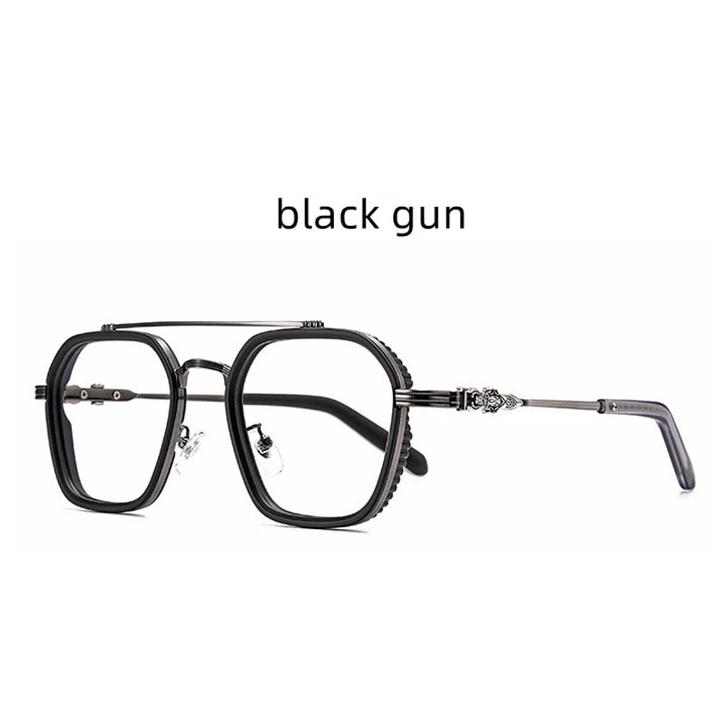 Retro Polygonal Alloy Glasses Frame – Photochromic Eyeglasses & Sunglasses for Men and Women