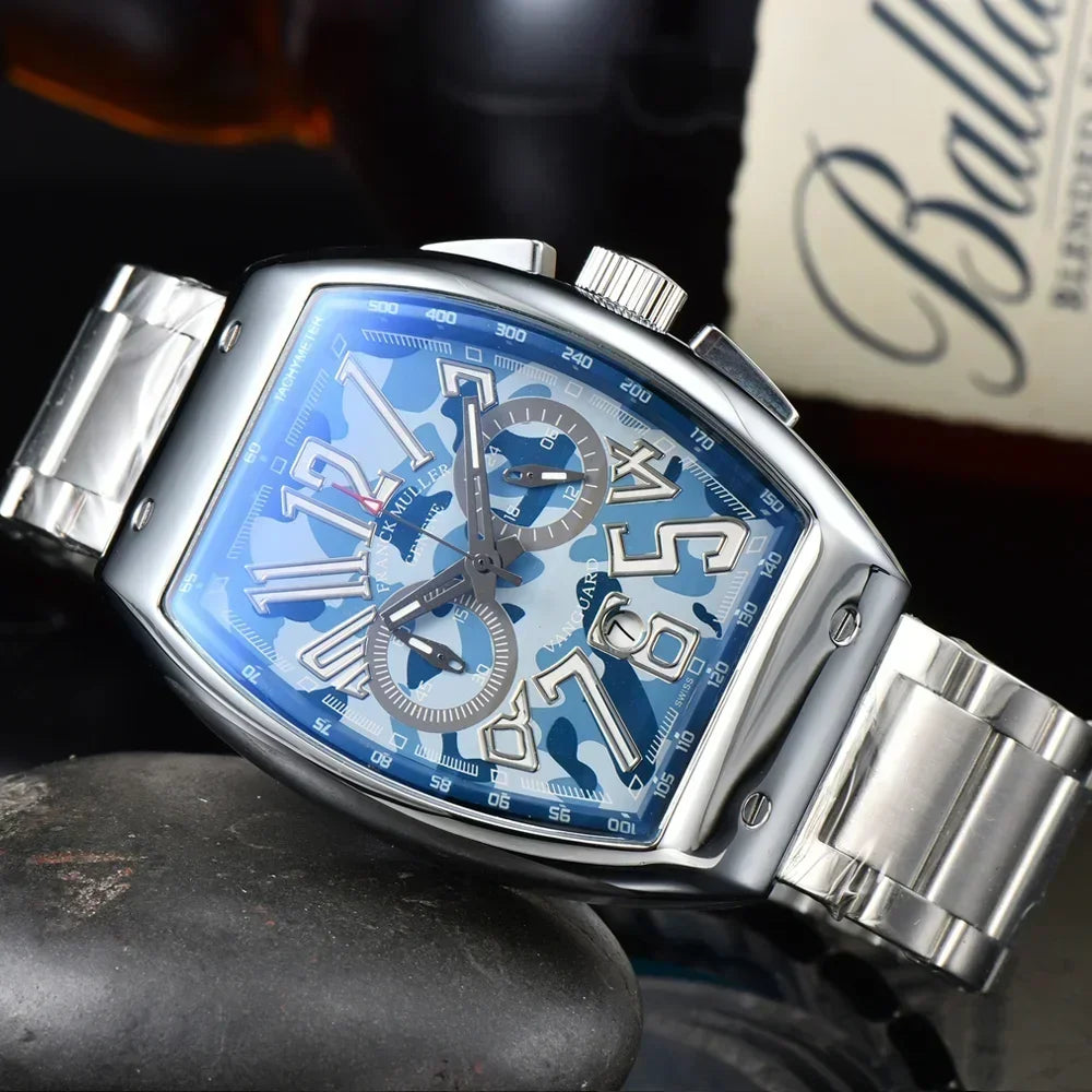 Franck Muller Geneva Men's Chronograph Watch – Luxury Multifunction Business & Sports Timepiece
