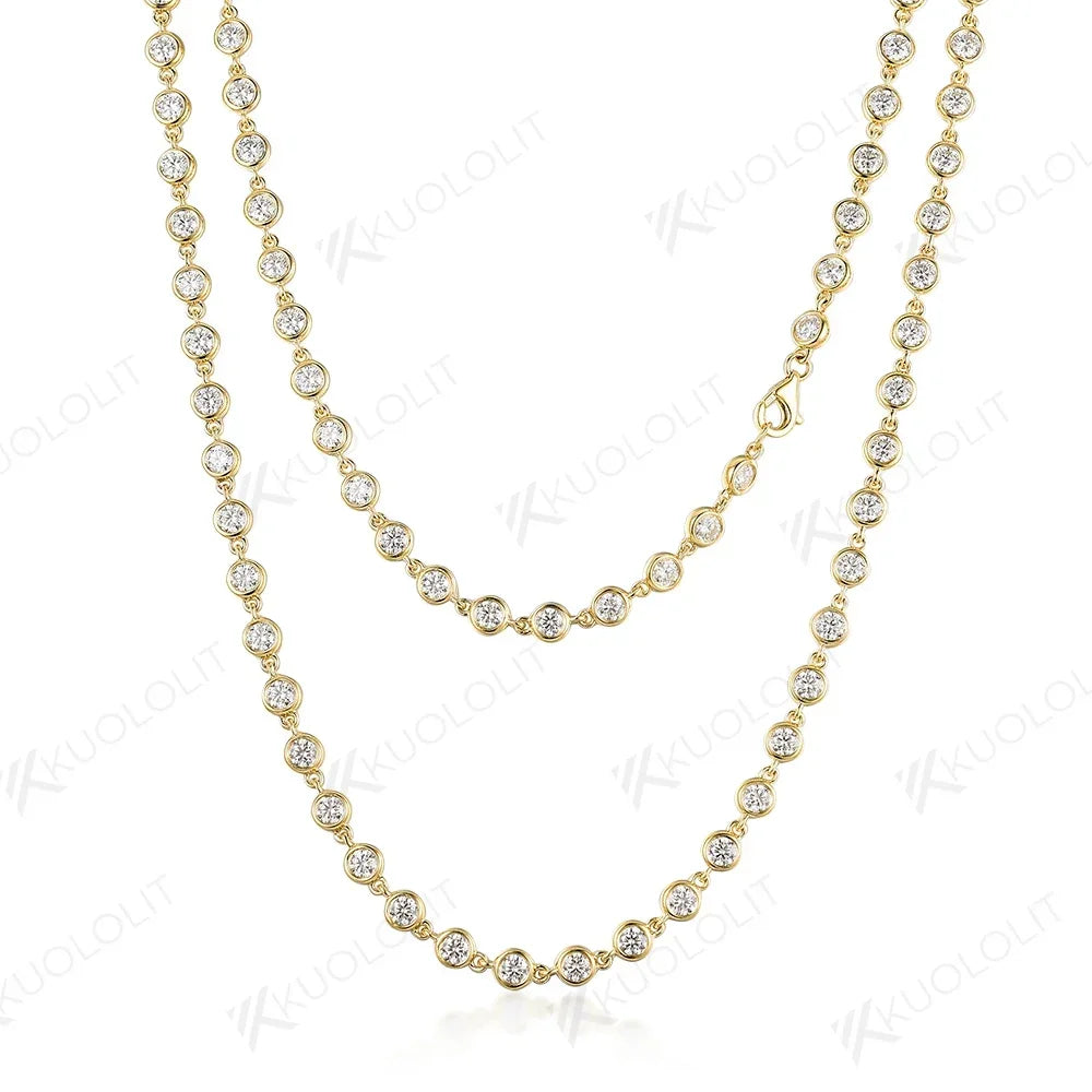 Moissanite Solitaire Necklace – 14K/10K/9K Solid Gold or 925 Silver, D/VVS1 3mm