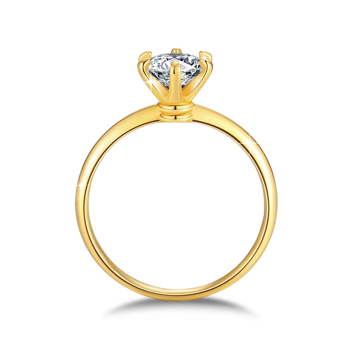 Dazzle Dime® 18K Gold Moissanite Solitaire Ring | Certified Fine Jewelry for Women