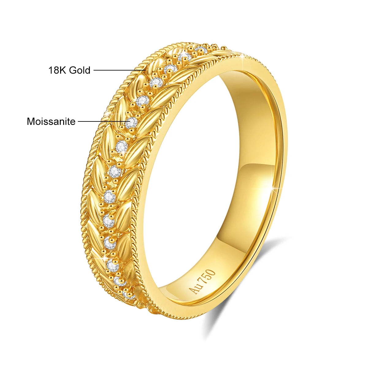 Dazzle Dime® 18K Solid Gold Moissanite Ring | Certified AU750 Fine Jewelry | Wedding, Engagement & Anniversary Gift