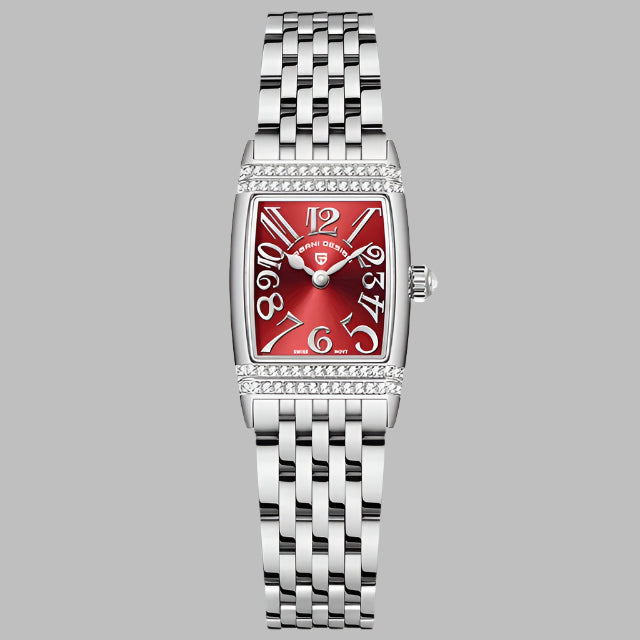 Women's Sapphire Crystal Quartz Watch, Luxury Accessories, Waterproof up to 50 Meters, Stainless Steel, 22Mm