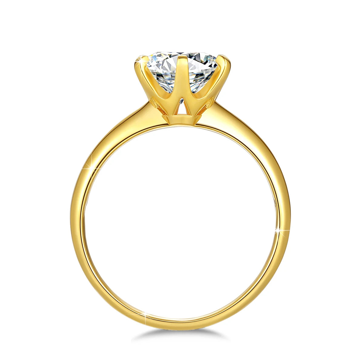 2Ct 1Ct VVS1 Moissanite Ring 18K Gold 100% Genuine for Women Wedding Anniversary Engagement Wedding Gift Fine Jewelry