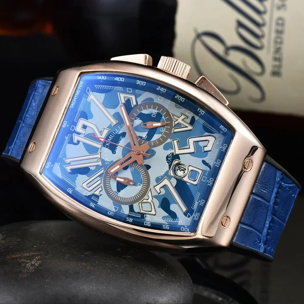 Franck Muller Geneva Men's Chronograph Watch – Luxury Multifunction Business & Sports Timepiece