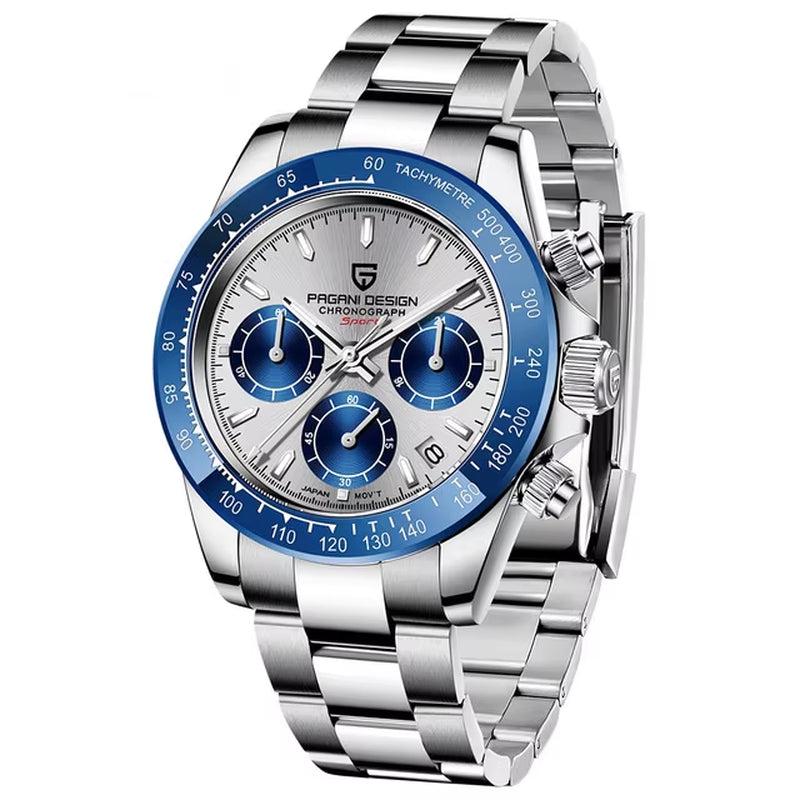 40MM V2 Men’s Retro Chronograph Quartz Watch – Sapphire Stainless Steel Waterproof Design