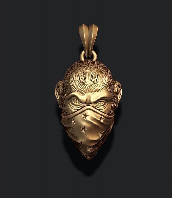 Ape Gorilla Bandana Pendant
