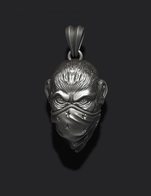 Ape Gorilla Bandana Pendant