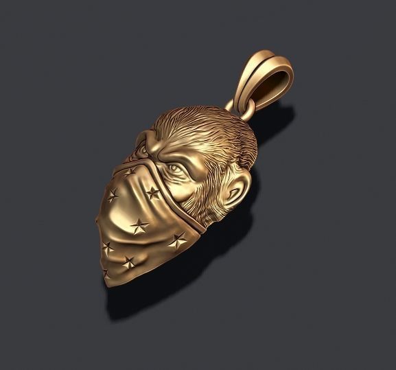 Ape Gorilla Bandana Pendant