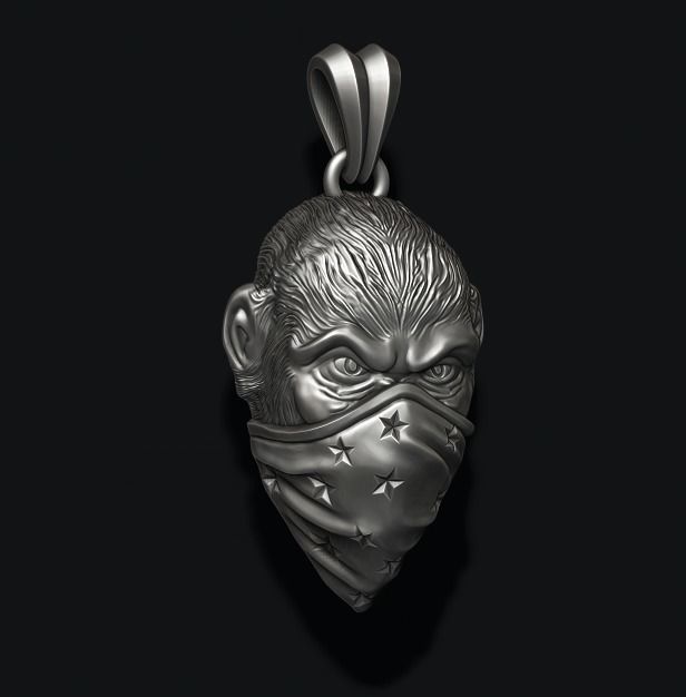 Ape Gorilla Bandana Pendant