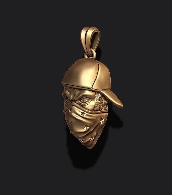 Ape Gorilla Bandana Pendant