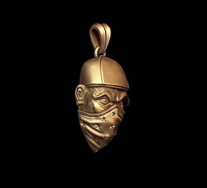 Ape Gorilla Bandana Pendant