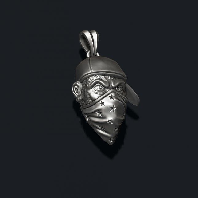 Ape Gorilla Bandana Pendant