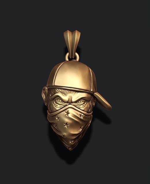 Ape Gorilla Bandana Pendant