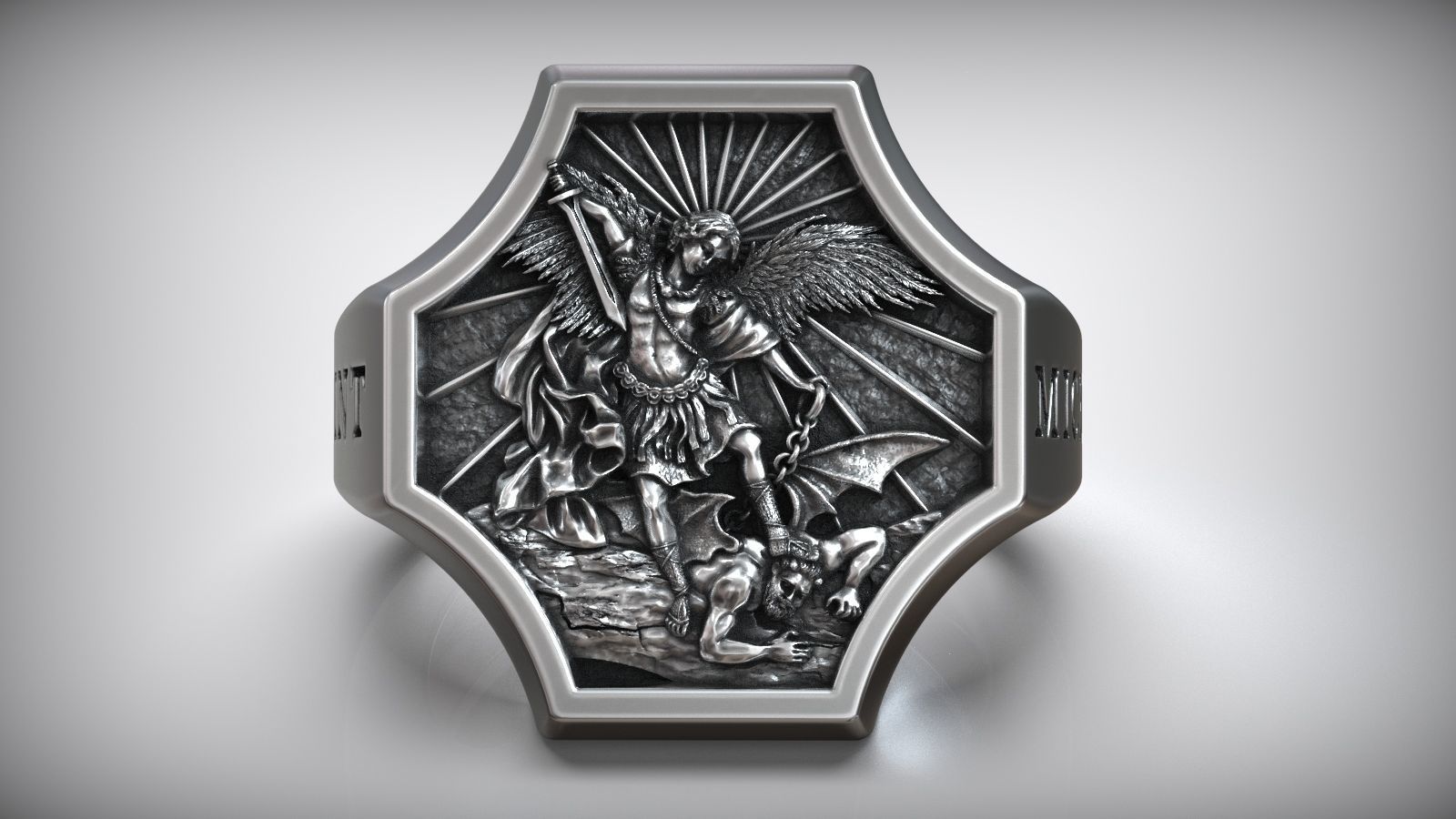 Dazzle Dime S925 18k Gold Plated St Archangel Michael Inspired Protection Ring 18K Gold Plated DAZZLE DIME®