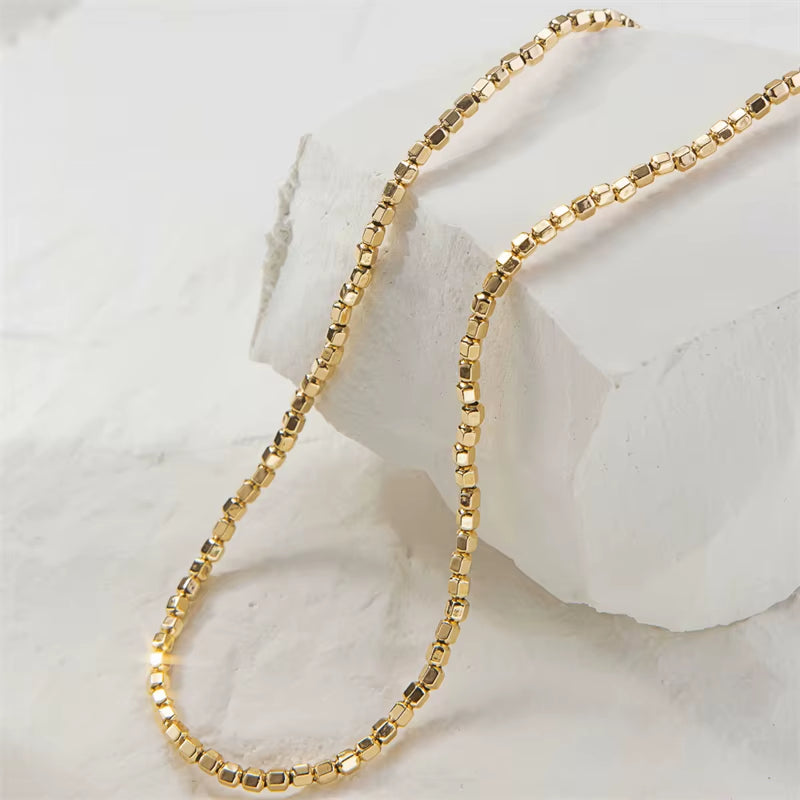 Dazzle Dime® 14K Gold Filled Bead Necklace | Dainty Bead Choker | Handmade & Tarnish-Resistant | Hypoallergenic | Bohemian Women Jewelry