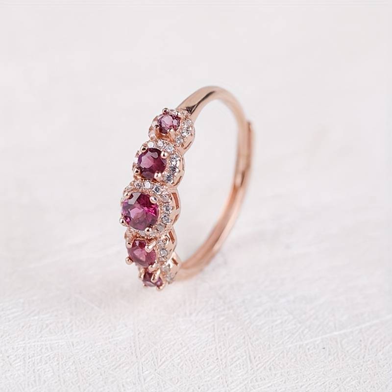 Dazzle Dime Elegant 925 Sterling Silver Base Ring with Natural Purple Garnet DAZZLE DIMEĀ®