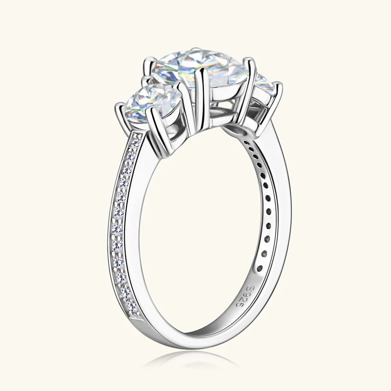 Engagement Ring 925 Sterling Silver D3.0CT D Color Moissanite Rings Women Jewelry GRA Certified - Dazzle Dime
