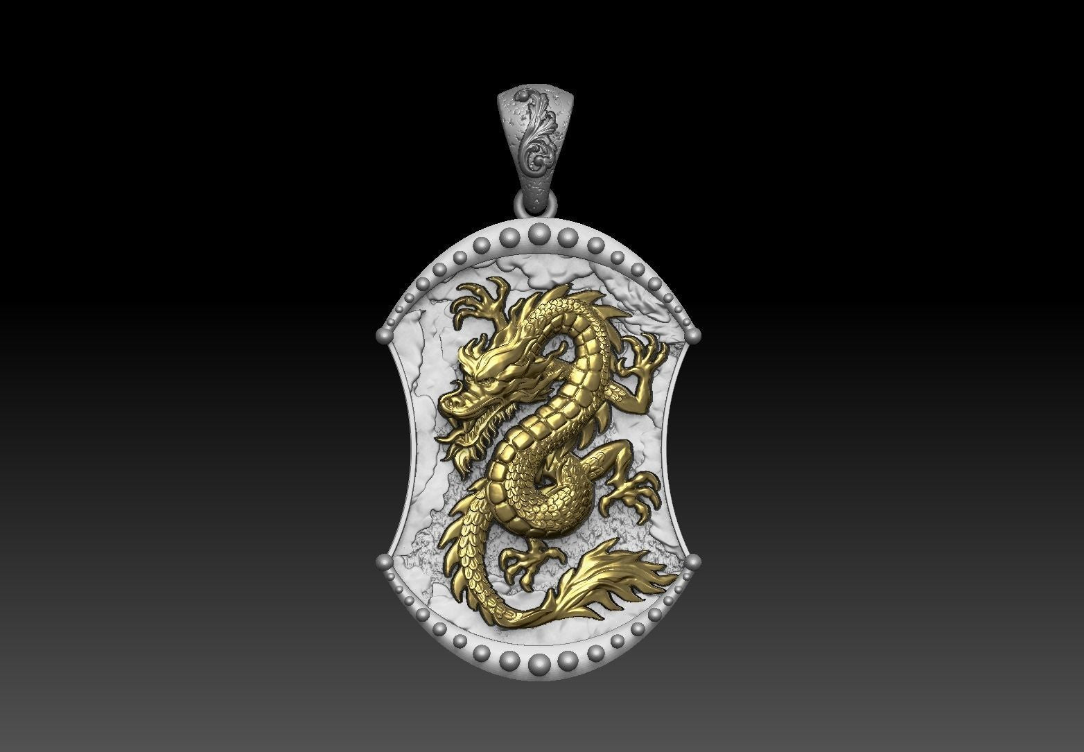Dazzle Dime Dragon Pendant with Chain Embrace the Power and Wisdom of the East DAZZLE DIME®