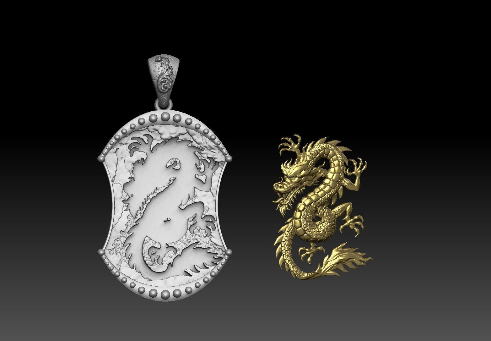 Dazzle Dime Dragon Pendant with Chain Embrace the Power and Wisdom of the East DAZZLE DIME®