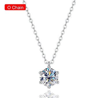 Dazzle Dime Classic Six - Claw 1 Carat D Color Moissanite Pendant Necklace - Dazzle Dime