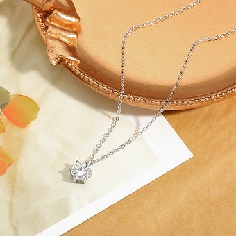 Dazzle Dime Classic Six - Claw 1 Carat D Color Moissanite Pendant Necklace - Dazzle Dime