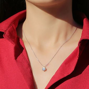 Dazzle Dime Classic Six - Claw 1 Carat D Color Moissanite Pendant Necklace - Dazzle Dime