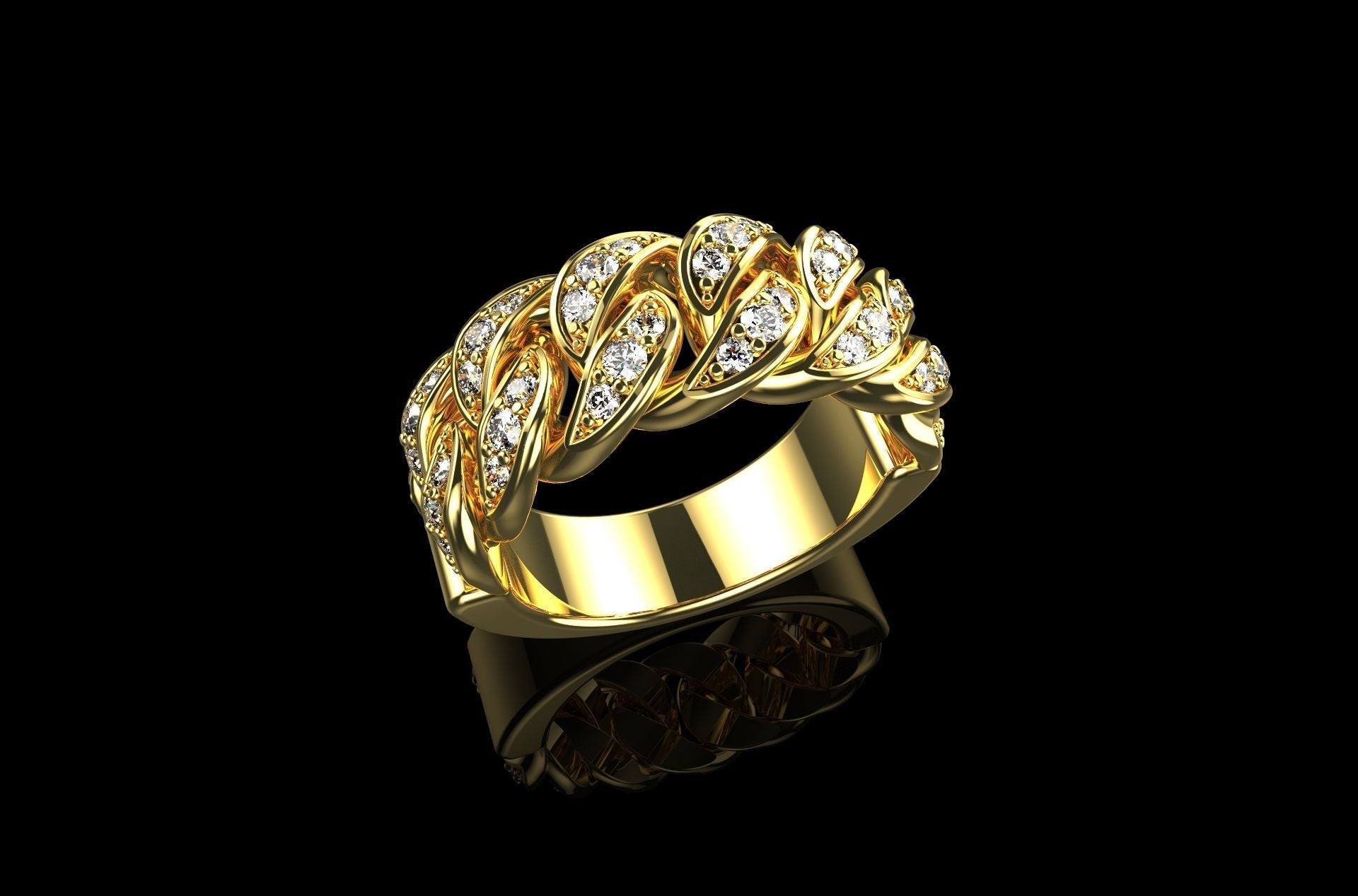 Dazzle Dime Embrace Elegance and Power Cuban Ring 925 Sterling Silver Base 18K Gold Plated DAZZLE DIME®