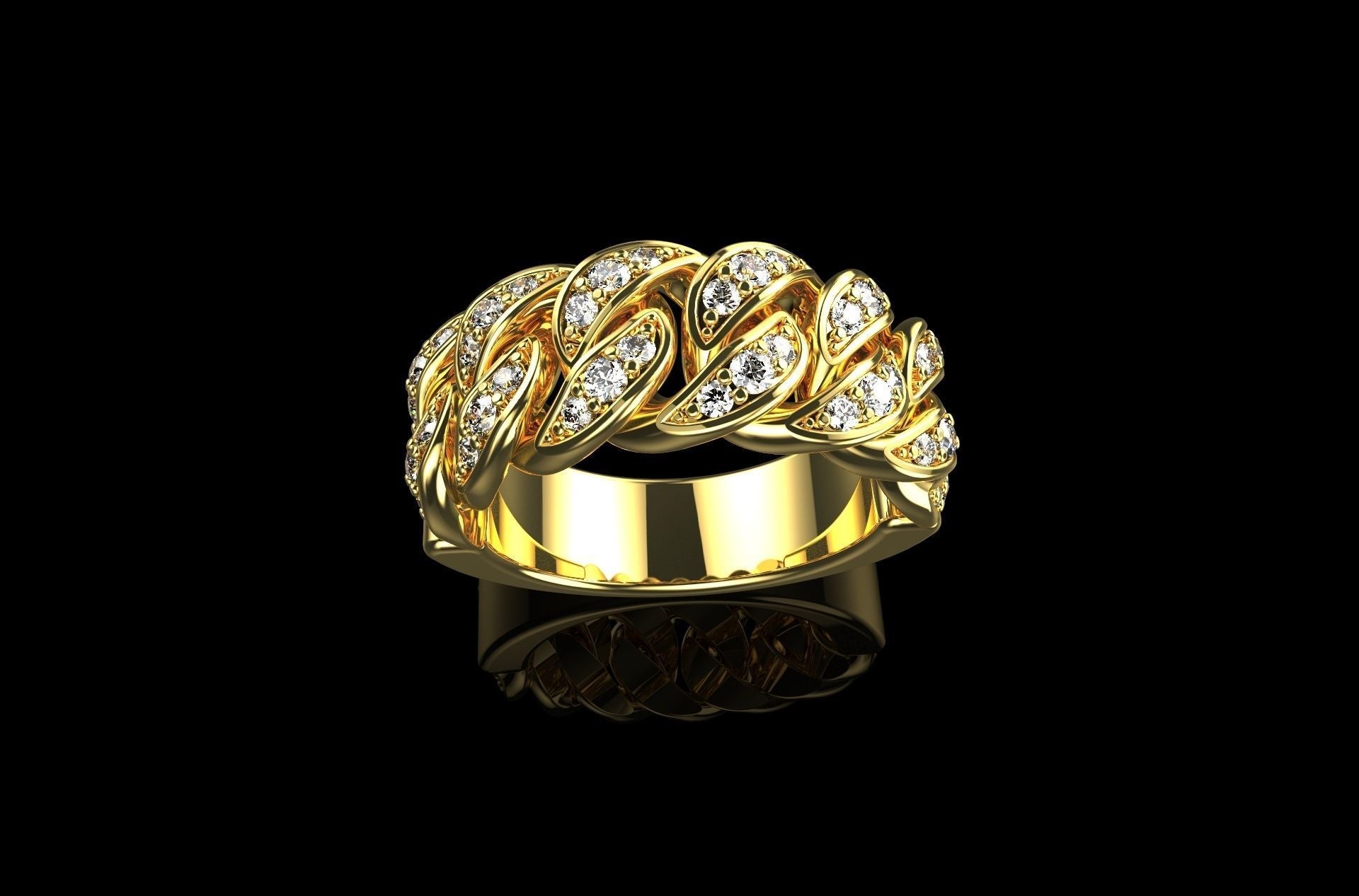 Dazzle Dime Embrace Elegance and Power Cuban Ring 925 Sterling Silver Base 18K Gold Plated DAZZLE DIME®