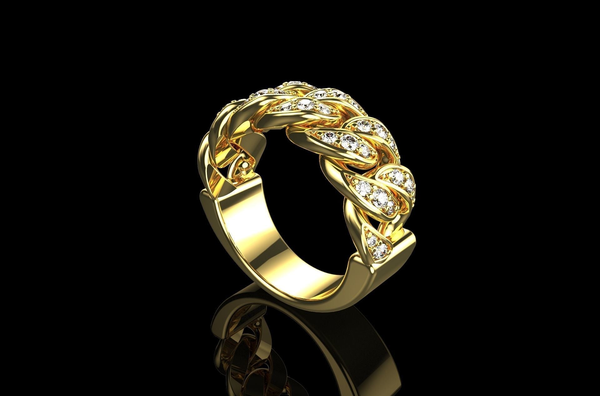 Dazzle Dime Embrace Elegance and Power Cuban Ring 925 Sterling Silver Base 18K Gold Plated DAZZLE DIME®