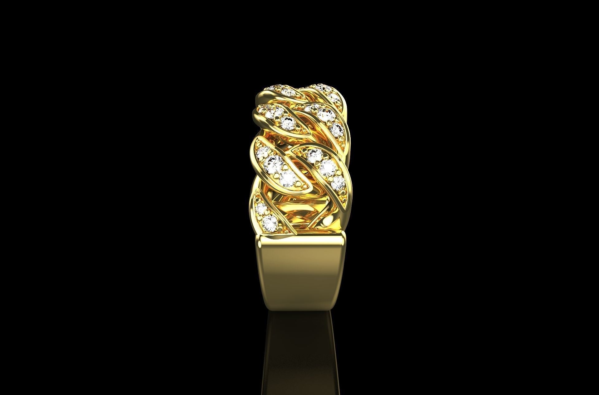 Dazzle Dime Embrace Elegance and Power Cuban Ring 925 Sterling Silver Base 18K Gold Plated DAZZLE DIME®