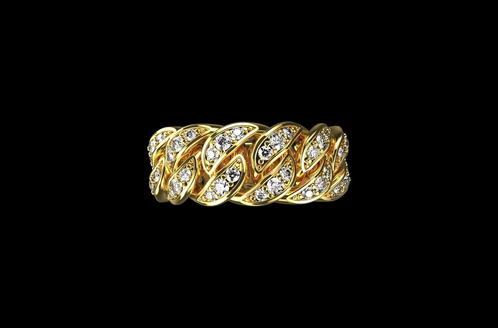Dazzle Dime Embrace Elegance and Power Cuban Ring 925 Sterling Silver Base 18K Gold Plated DAZZLE DIME®