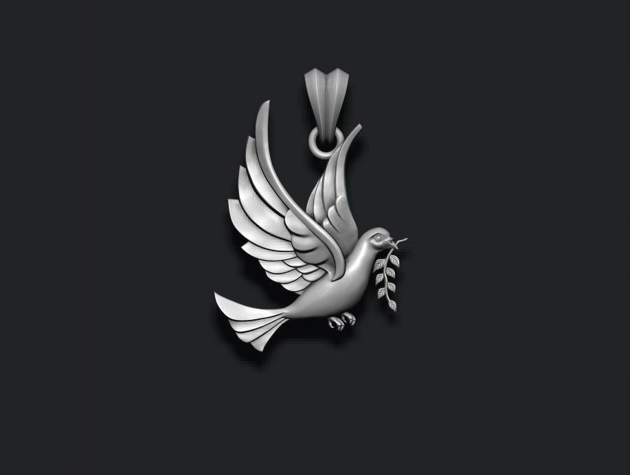 Dazzle Dime Dove Pendant Symbol of Peace and Purity - Dazzle Dime