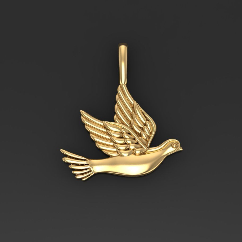 Dazzle Dime Dove Pendant Pigeon The Spirit of Freedom and Hope - Dazzle Dime